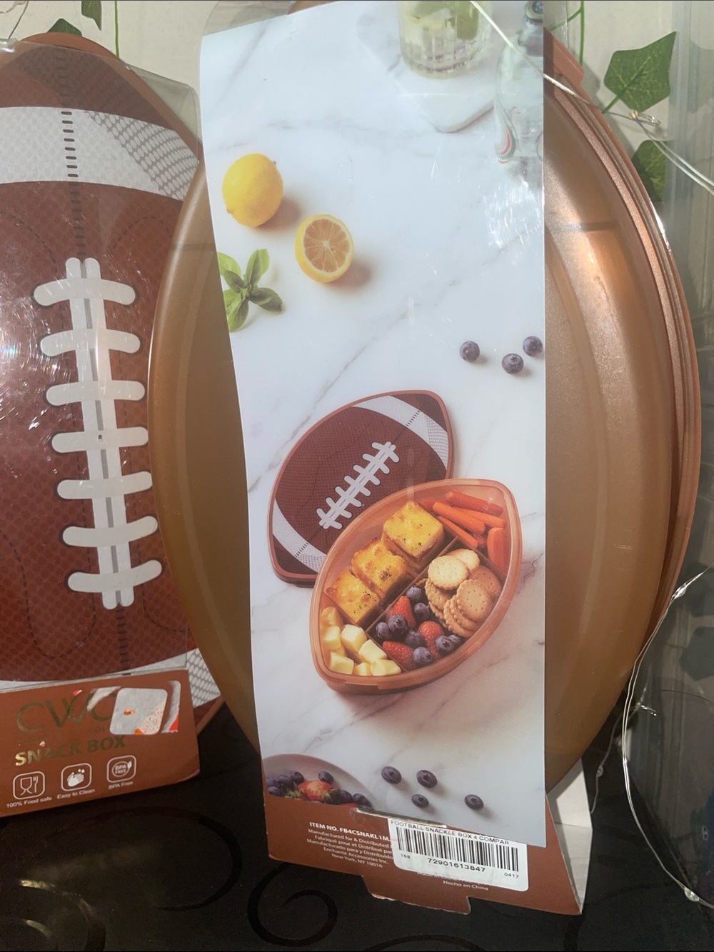 CWC Brown Football Snack Box - Set of 2 - Picture 3 of 3